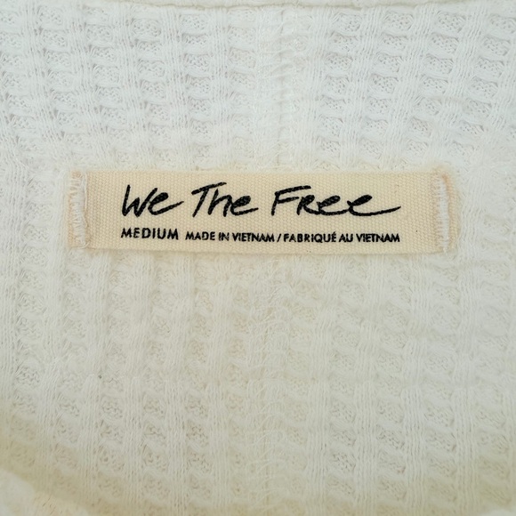 We The Free Roll With It Cream Waffle-Knit V-Neck Sweater - Picture 3 of 6